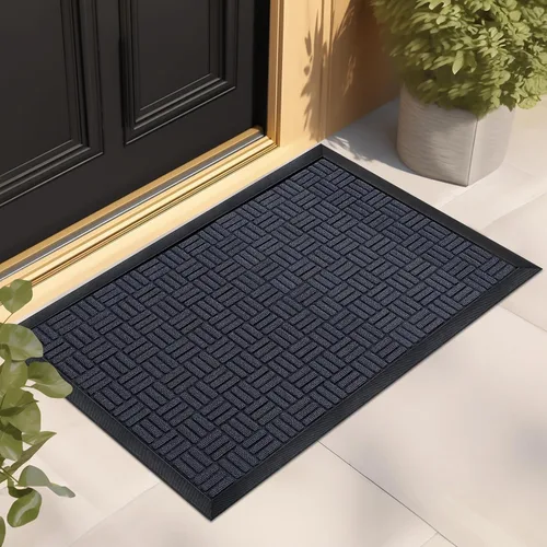 Miniatura 17 de Mibao Tapete para puerta delantera, resistente y duradero, tapete de bienvenida para interiores y exteriores, atrapador de suciedad, impermeable