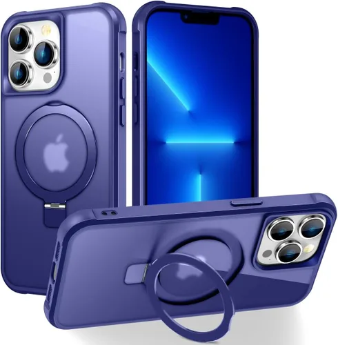 Miniatura 42 de CHAOFEnG Funda magnética compatible con iPhone 11 con soporte, prueba de caídas de grado militar, compatible con imán, anillo translúcido, parte