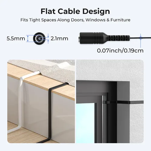 Miniatura 3 de Basesailor Cable de extensión de 12 V CC de 10 pies, paquete de 2 unidades, DC 2.3.3 pies x 0.217 in, adaptador de fuente de alimentación 5521