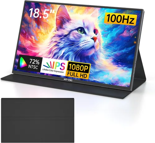 Miniatura 9 de MT-VIKI Extensor de pantalla para laptop de 15.6 pulgadas, monitor potable para computadora portátil, solo una conexión de cable USB-C, compatible