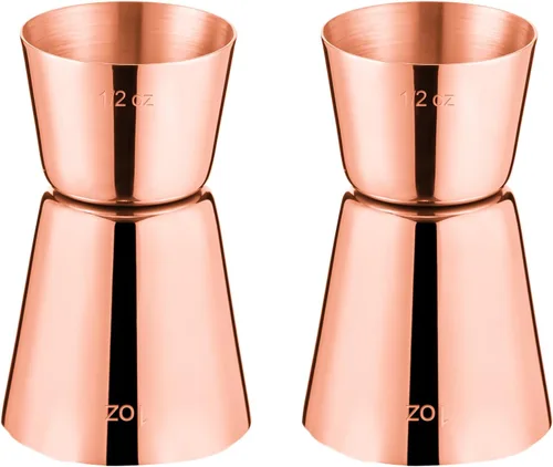 Miniatura 11 de Medidor para barman, Briout Jigger doble de cóctel japonés de primera calidad, acero inoxidable grado alimenticio 304, 2 OZ 1 OZ con mediciones