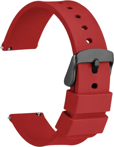 WOCCI Correas de reloj de goma de silicona, hebilla de acero inoxidable, liberación rápida, 13 colores para elegir, 0.551 in, 0.630 in, 0.709 in,