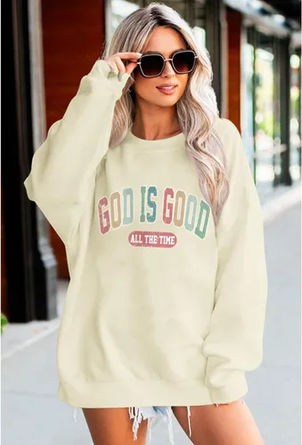 Miniatura 4 de Dios Es Bueno Sudadera Cristiana Sudaderas para Mujeres de Talla Grande Camisas de Jesús Fe Inspiradoras Versículo de la Biblia Pullover
