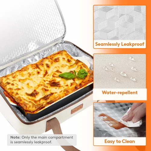 Miniatura 4 de Lifewit - Porta ollas aislada para alimentos calientes o fríos, olla con tapa y estuche de transporte, soporte para lasaña para fiestas de comida