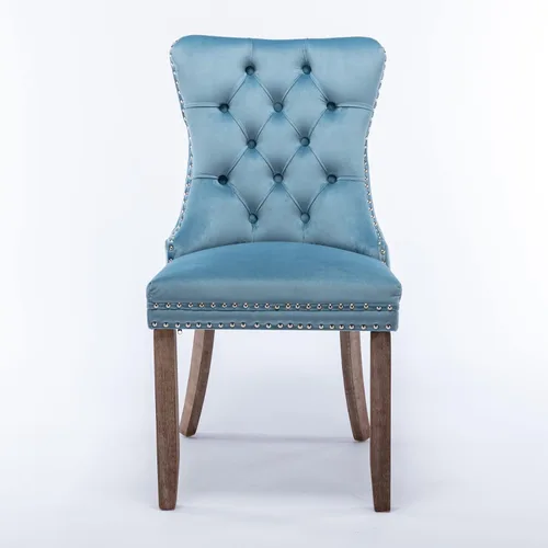 Miniatura 4 de Silla de comedor copetuda moderna de terciopelo para comedor, sillas de comedor tapizadas con remache de clavo, anillo trasero para cocina, comedor