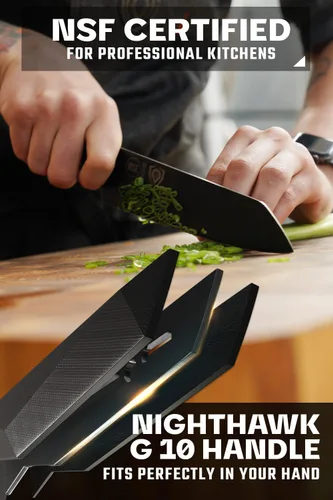 Miniatura 5 de Dalstrong Santoku - Cuchillo de 7 pulgadas, serie Shadow Black, cuchillo de cocina extremadamente afilado, recubierto de nitruro de titanio negro