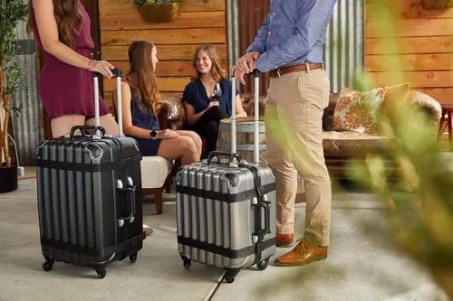 Miniatura 9 de VinGardeValise Maleta de viaje para vino, hasta 12 botellas (plata) con placa de identificación personalizada para equipaje
