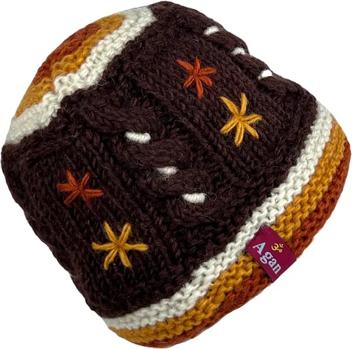 Miniatura 2 de Agan Traders 1418 - Gorro de lana de cordero cálida del Himalaya para mujer, con forro polar, manoplas sin dedos o manoplas plegables Nepal