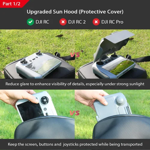 Miniatura 3 de Arzroic Cubierta protectora para parasol RC con cordón para el cuello para DJI Mini 3/Mini 3 Pro/RC Controlador Accesorios