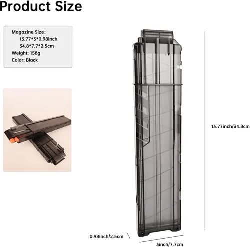 Miniatura 6 de Revista, 18 pinzas de dardos para Nerf Ultra Series Blasters 4 piezas (negro)