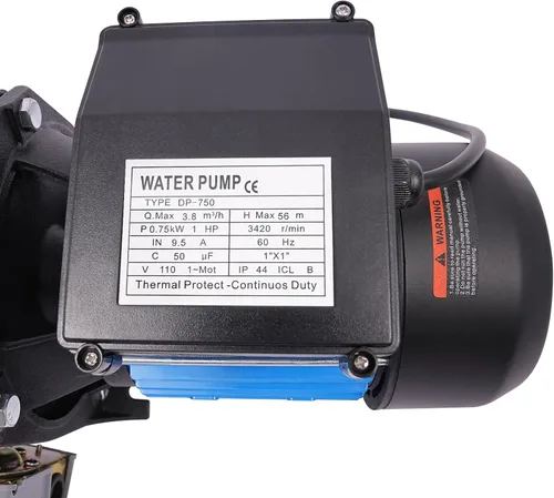 Miniatura 6 de 1HP Bomba de pozo poco profundo, bomba de agua portátil de hierro fundido - Cabeza máxima de 183.7 pies, bombas de presión de agua con interruptor