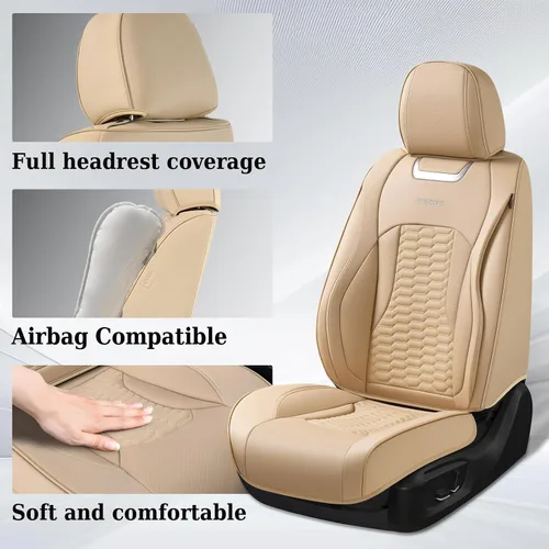 Miniatura 3 de Coverado - Fundas de asiento delantero de coche, fundas de asiento de cuero de lujo para automóviles, fundas de asiento de automóvil protectoras