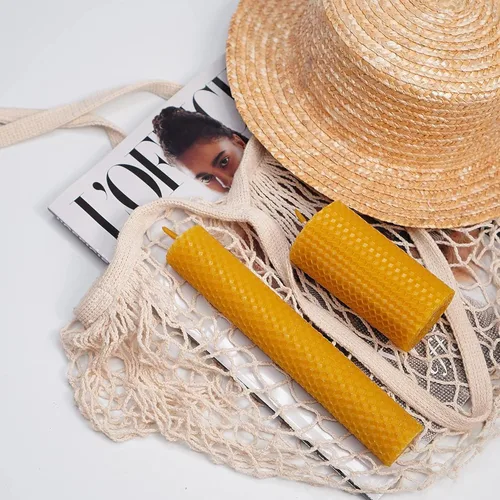 Miniatura 3 de Hojas de cera de abeja natural para hacer velas - Kit de enrollado de velas de cera de abeja DIY para niños y adultos Natural-Miel