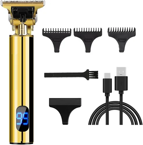 Miniatura 10 de Cortadora de pelo profesional para hombres y mujeres, inalámbrica, recargable, recortadora de pelo, kit de aseo de corte de cuerpo de metal