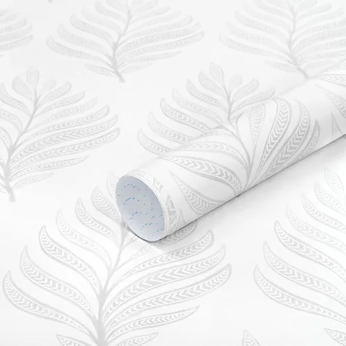 Miniatura 11 de GloryTik Papel Tapiz Floral Despegable y Adhesivo Papel de Contacto Moderno Blanco y Dorado Removible Autoadhesivo para Baño Dormitorio Gabinetes