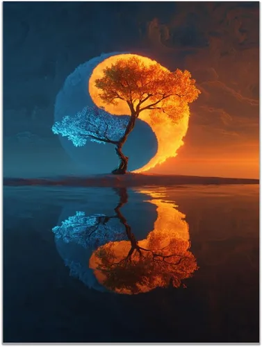 Miniatura 23 de VOCBAN Nature Tree of Life Abstract Pictures Canvas Painting Large Modern Canvas Wall Art Colorful Trees Living Room Wall Decor Plant Prints(black