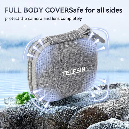 Miniatura 5 de TELESIN Funda pequeña mini para Insta360 GO3 Go2 DJI Osmo Action 4 Action 3 Camera, funda protectora de transporte también compatible con GOPRO Hero