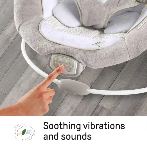 Miniatura 11 de Ingenuity InLighten - Asiento de bebé con columpio y barra de juguete iluminada, vibraciones, almohada para tiempo boca abajo y sonidos, 0-6 meses