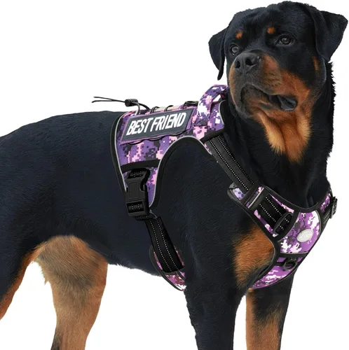 Miniatura 58 de Auroth - Arnés táctico para perros pequeños y medianos, sin tirones, arnés ajustable para mascotas, reflectante, K9, entrenamiento, trabajo, de Gris