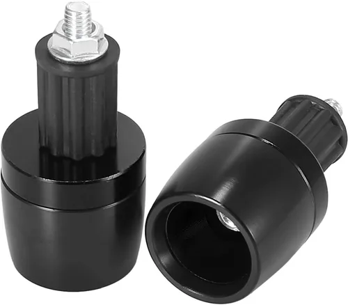 Miniatura 7 de Motoforti 2 unids Universal 0.709 in Manillar End Tapas Plug Bar End CNC Aleación de aluminio para motocicleta Negro