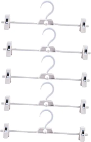 CHILDWEET 5 piezas ajustables de plástico para pantalones de secado con clip para ahorrar espacio para pantalones, pantalones y faldas, versátil y