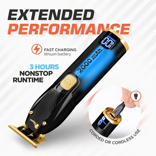Miniatura 4 de Fagaci Cortadora de pelo para hombre, Turbo Power con corte preciso, cuchillas ajustadas de cero huecos para cortes limpios y finos