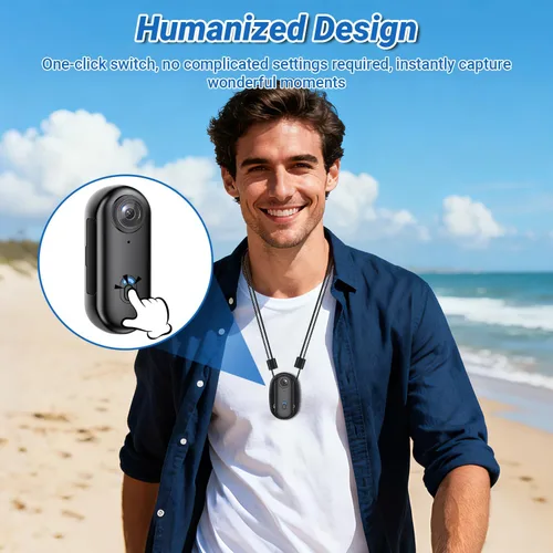 Miniatura 7 de Cámara de acción 4K, cámara corporal portátil con 64 GB, grabación manos libres WiFi POV cámara con funda impermeable, clip trasero, tamaño pulgar