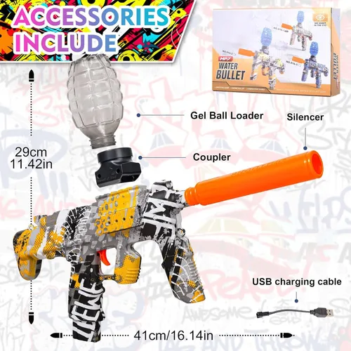Miniatura 2 de Pistola eléctrica de bolas de gel, juguetes automáticos para actividades al aire libre, juego de equipo, lanzador de gel para niños, diseño
