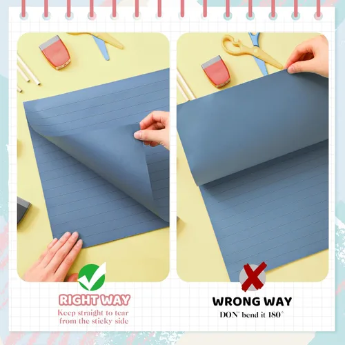 Miniatura 3 de Qeeenar 8 blocs de notas adhesivas grandes 11 x 11 pulgadas con líneas, notas adhesivas jumbo de gran tamaño para pared, memo cuadrado de gran