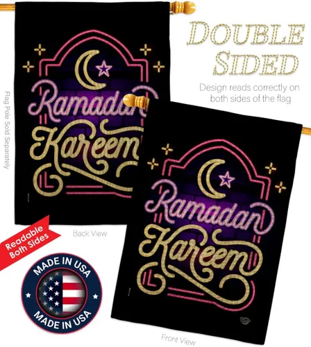 Miniatura 3 de Bandera ligera para casa de arpillera de Ramadán Kareem, musulmanes religiosos, iftares, oraciones, religión cristiana, decoración del mes, pancarta