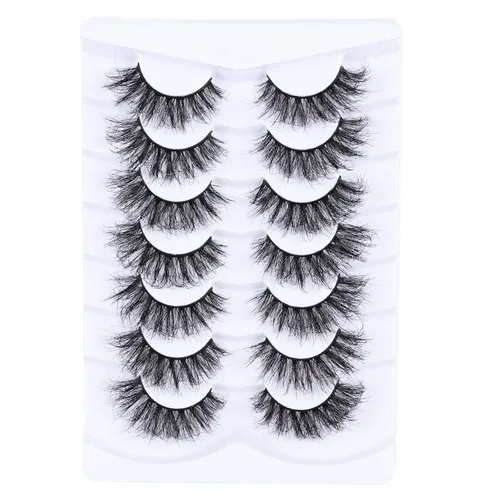 Miniatura 18 de Mebver Pestañas Pestañas postizas 8D Esponjosas Pestañas postizas Wispy de Visón Sintético Ligeras Pestañas postizas de Ojo de Gato Paquete de 7
