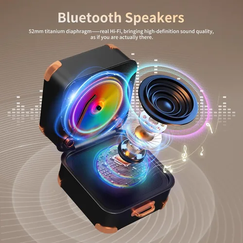 Miniatura 4 de Altavoz Bluetooth para tocadiscos, mini tocadiscos, vinilo retro, pequeño altavoz Bluetooth inalámbrico, calidad de sonido HD, kawaii, adecuado