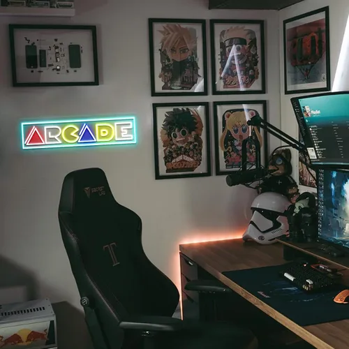 Miniatura 4 de Letrero de neón de arcade, decoración de sala de juegos de arcade, letrero iluminado por USB para transmisión, cueva de hombre, regalo para Arcade20