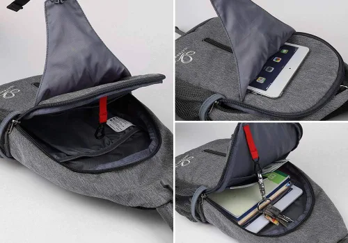 Miniatura 147 de WATERFLY Bolsa pequeña de senderismo: mochila cruzada para el pecho, mochila para hombres y mujeres con correa de hombro agradable a la piel