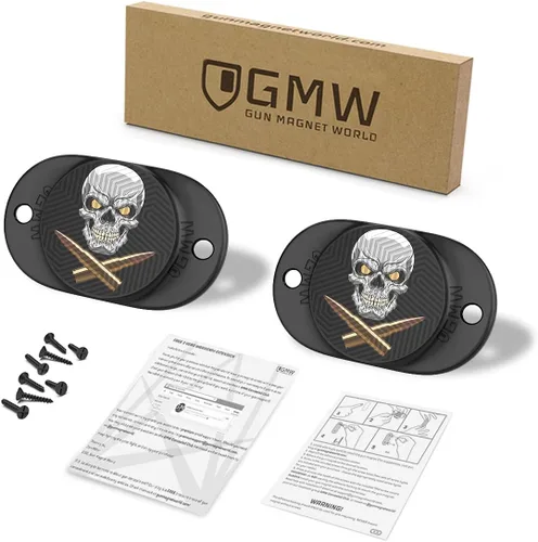 Miniatura 5 de GMW Gun Magnet [2-Pack] 30 lbs. Rating Magnetic Gun Mount HQ Rubber Coated Gun Magnet Buckler Series for Car, Truck, Desks, Safes, and Walls