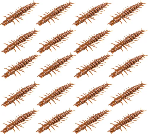 Miniatura 8 de Eupheng Señuelos de pesca Hellgrammite de 2"/3", señuelos de pesca de plástico suave súper realistas para Ned Jig Drop Shot Rig, cantidad de 20
