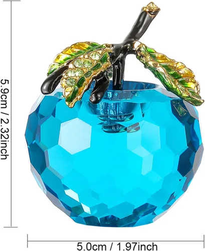 Miniatura 2 de Figura de manzana de cristal de Vie jeune, pisapapeles de estatua hecha a mano, adorno para decoración del hogar, artesanías de cristal