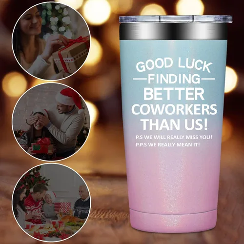 Miniatura 3 de Grifarny Regalos de despedida para mujeres – Vaso de despedida para compañeros de trabajo – Vaso de buena suerte para encontrar mejores compañeros