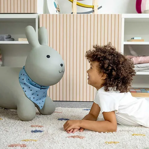 Miniatura 2 de Kindsgut Conejo de tolva de animales hinchables para niños, diseñado en Alemania, colores divertidos y modernos, bomba de aire incluida