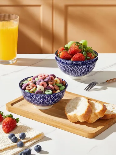 Miniatura 5 de Metahom Tazones Azules y Blancos, Tazones de Cerámica para Postre de 10 Oz, Juego de Tazones de Porcelana para Helado, Tazones Decorativos para Azul