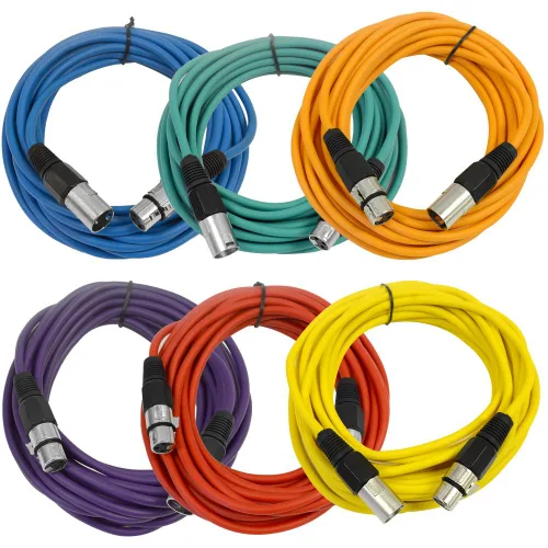 Miniatura 25 de Seismic Audio SAXLX-2Brown-Paquete de 6 cables de conexión XLR de 2 pies marrones - Cables de micrófono - Cables XLR macho a hembra - 2 pies