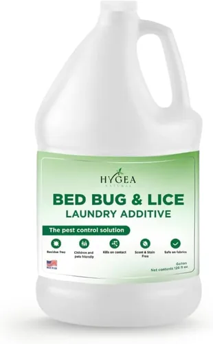 Hygea Natural Aditivo para la ropa para piojos y chinches - Tratamiento líquido respetuoso con el medio ambiente, inodoro y sin manchas, seguro para