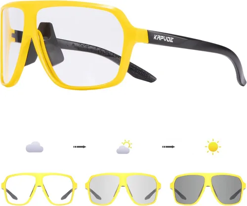 Miniatura 8 de KAPVOE Gafas de ciclismo fotocromáticas para hombres y mujeres, gafas de sol deportivas MTB para ciclismo, protección UV Azul transparente negro