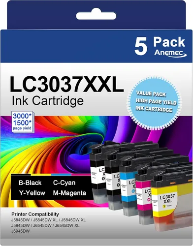 LC3037 LC3037XXL Reemplazo para cartuchos de tinta Brother LC3037 con súper alto rendimiento para impresoras MFC-J5945DW MFC-J5845DW MFC-J5845DWXL