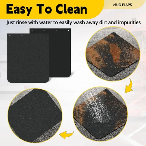 Miniatura 7 de 2 aletas de fango de polímero resistente de 24 x 30 pulgadas, color negro, protector universal contra salpicaduras para semirremolques, tractores