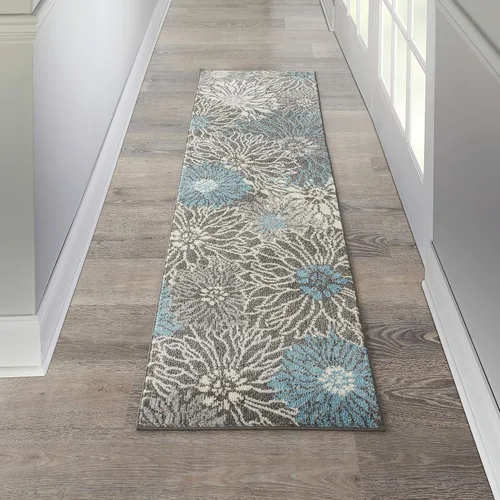 Miniatura 30 de Nourison Passion - Alfombra azul, de 6 pies, 7 pulgadas x 9 pies, 6 pulgadas, floral, campestre, fácil de limpiar, no desprende pelo