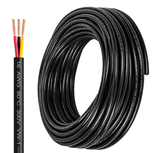 Miniatura 23 de Cable eléctrico calibre 10 con 2 conductores de cobre puro, libres de oxígeno, trenzados, de cloruro de polivinilo, flexible, para tiras