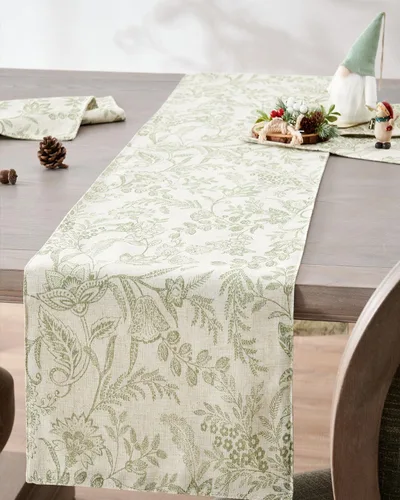 Miniatura 32 de jinchan Camino de mesa de lino floral para cocina, granja, 13 x 90 pulgadas, para isla de cocina, mesa de comedor, decoración interior y exterior, 1
