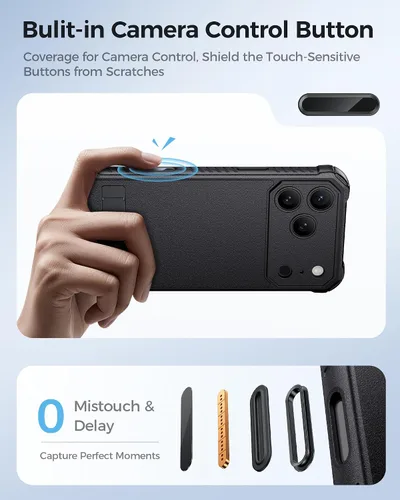 Miniatura 5 de ASAFCASE Funda para iPhone 17 Pro Max con soporte, compatible con MagSafe, grado militar, a prueba de golpes, protección completa de la cámara, Negro