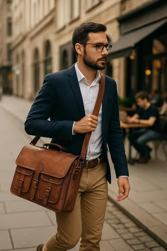 Miniatura 8 de Bolsa de mensajero de cuero para hombres y mujeres de 18 pulgadas, maletín grande vintage, bolso de hombro para laptop, bolsa bandolera unisex